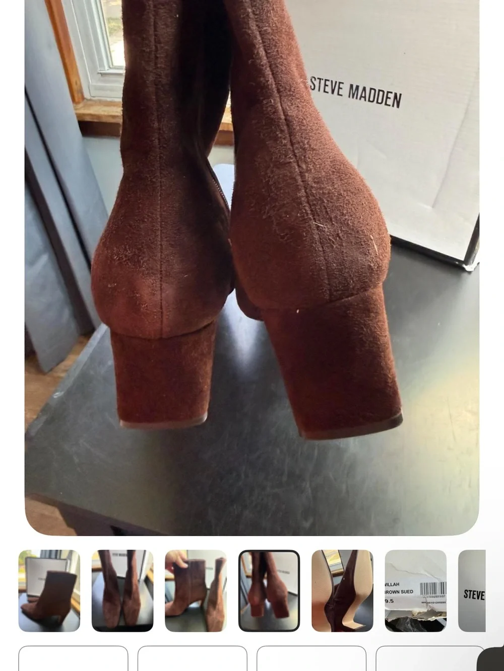 Steve Madden Dark Brown Suede Ankle Boots